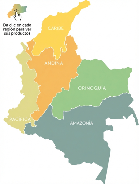 Mapa de regiones Colombia